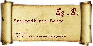Szekszárdi Bence névjegykártya