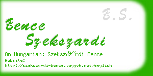 bence szekszardi business card